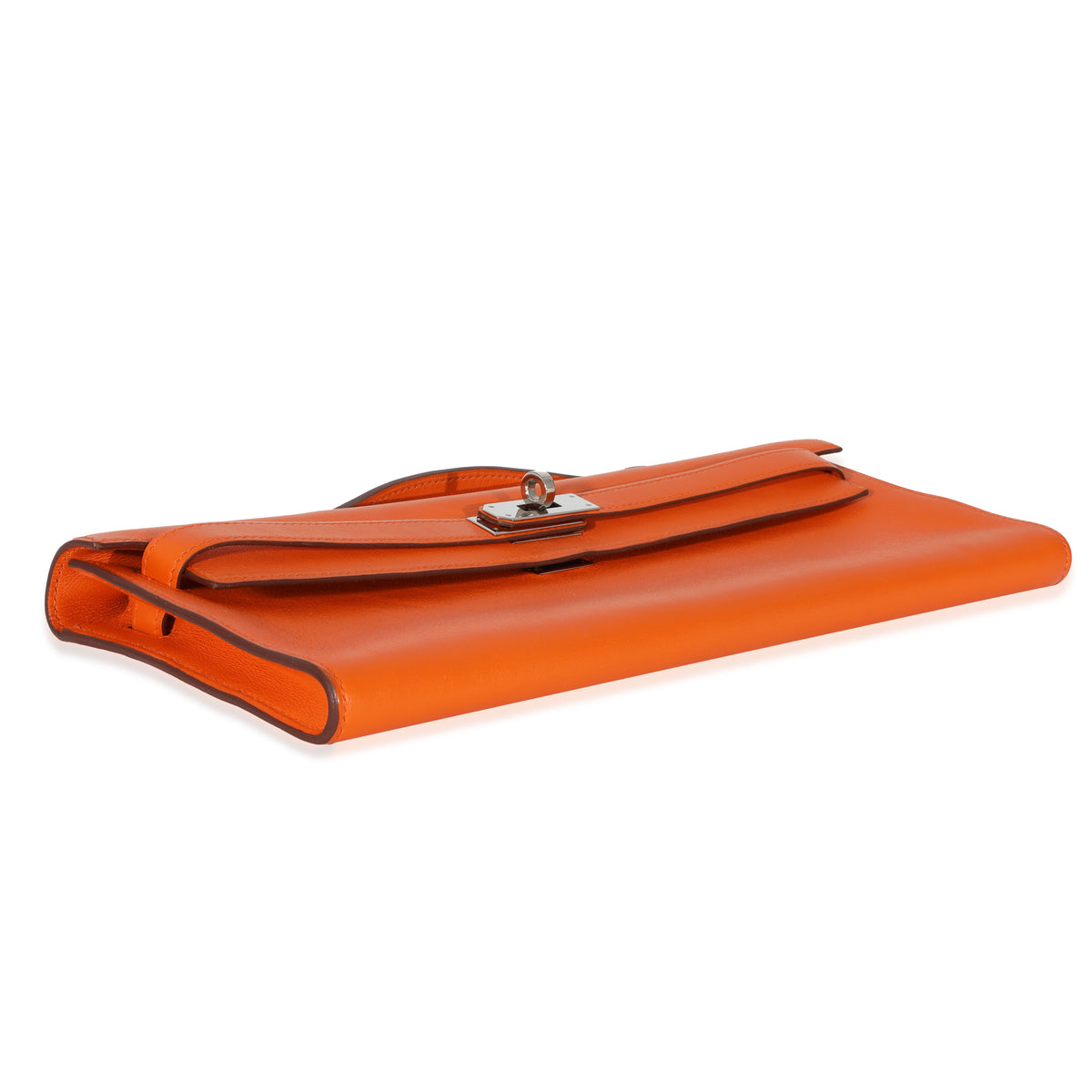 Hermès - Authenticated Kelly Cut Clutch Clutch Bag - Leather Orange Plain for Women, Very Good Condition