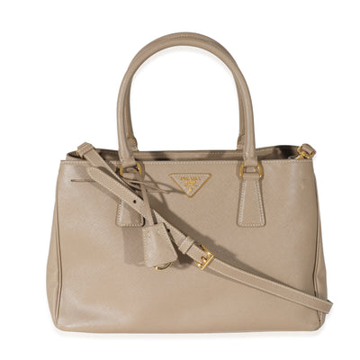 Prada Beige Saffiano Medium Lux Galleria Tote