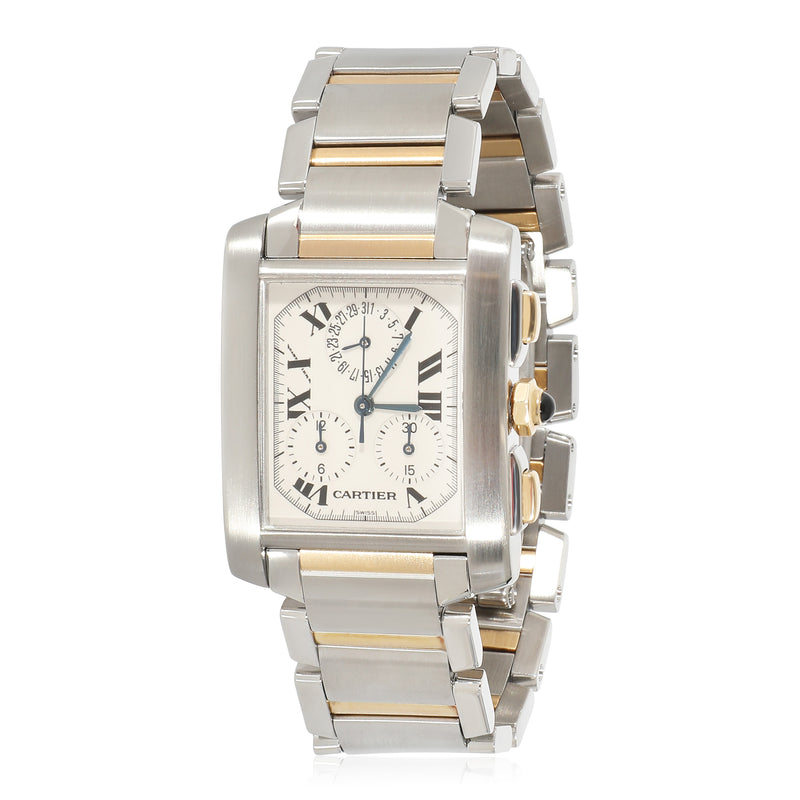 Cartier Tank Francaise Chronoflex W51004Q4 Unisex Watch in 18kt Stainless Steel/