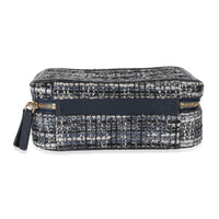 Chanel Navy Tweed Python Filigree Vanity Case