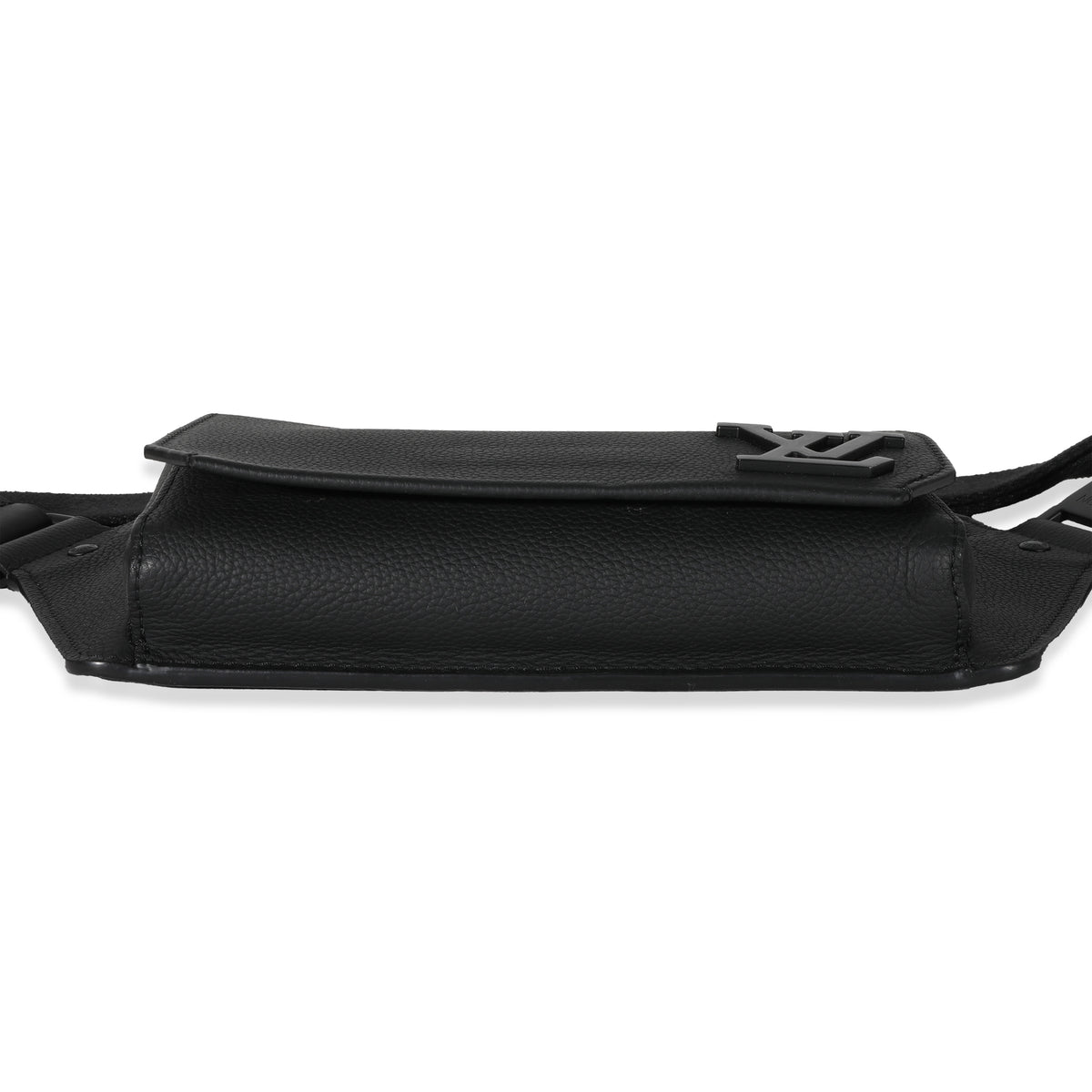 Louis Vuitton 2022 Black Grained Calfskin Aerogram Takeoff Sling Bag w/ Receipt