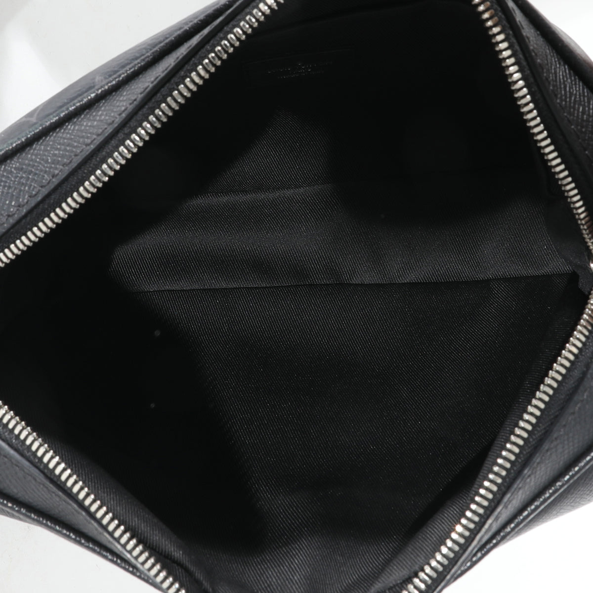 Louis Vuitton Cufflinks With Case Taiga Black Silver Logo Women's Men's