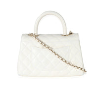 Chanel White Caviar Mini Coco Top Handle