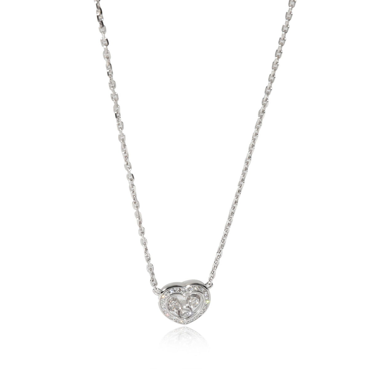 Chopard Happy Diamonds Icons Heart Necklace in 18k White Gold 0.35 CTW