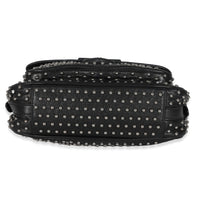 Prada Black Soft Calfskin Studded Flap Bag