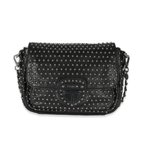 Prada Black Soft Calfskin Studded Flap Bag