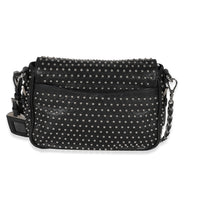 Prada Black Soft Calfskin Studded Flap Bag