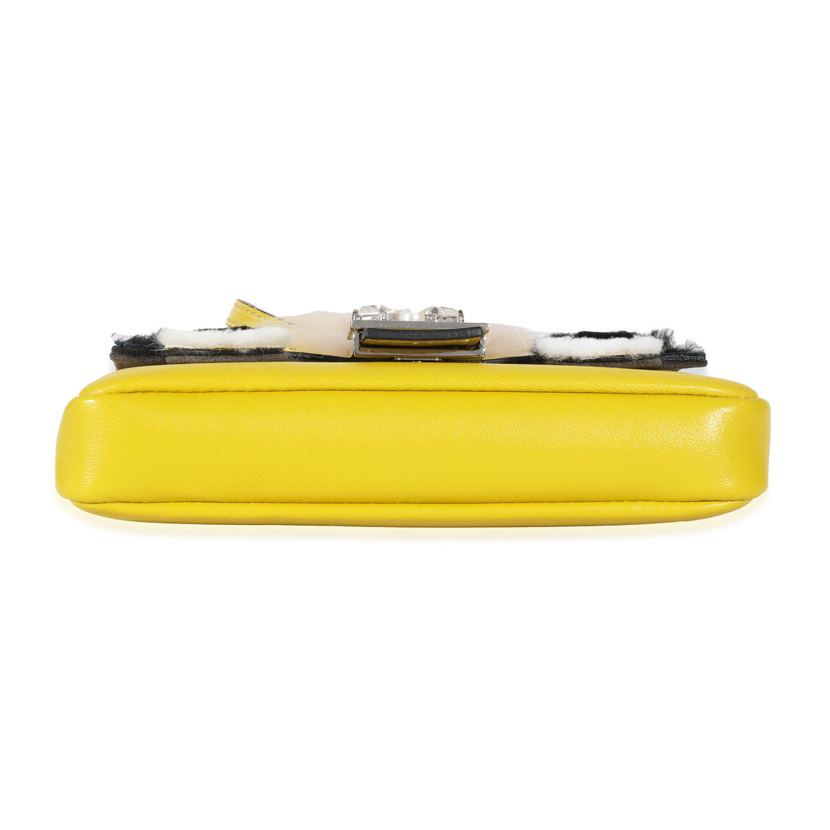 Fendi Yellow Nappa Micro Buggie Baguette