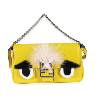 Fendi Yellow Nappa Micro Buggie Baguette