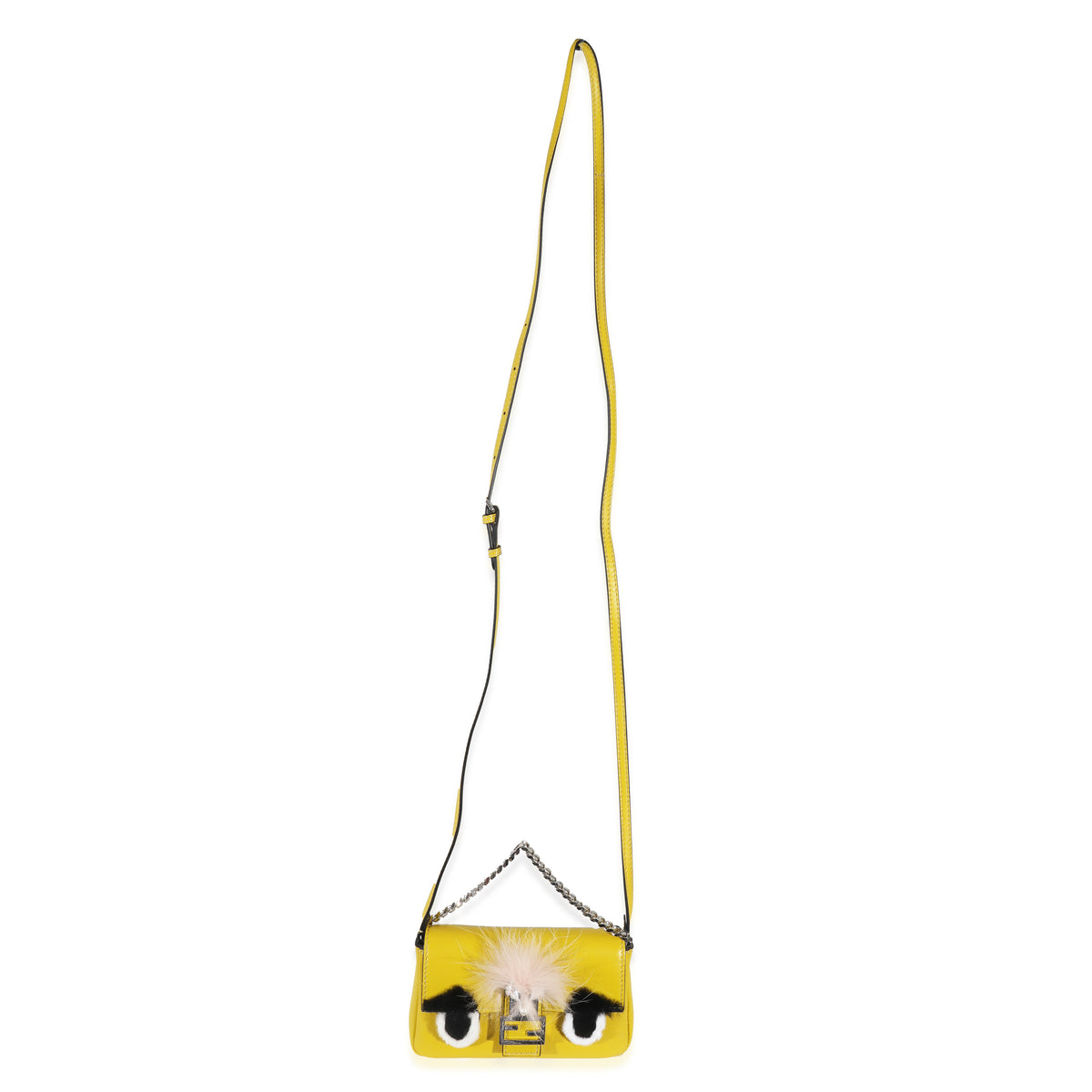 Fendi Yellow Nappa Micro Buggie Baguette