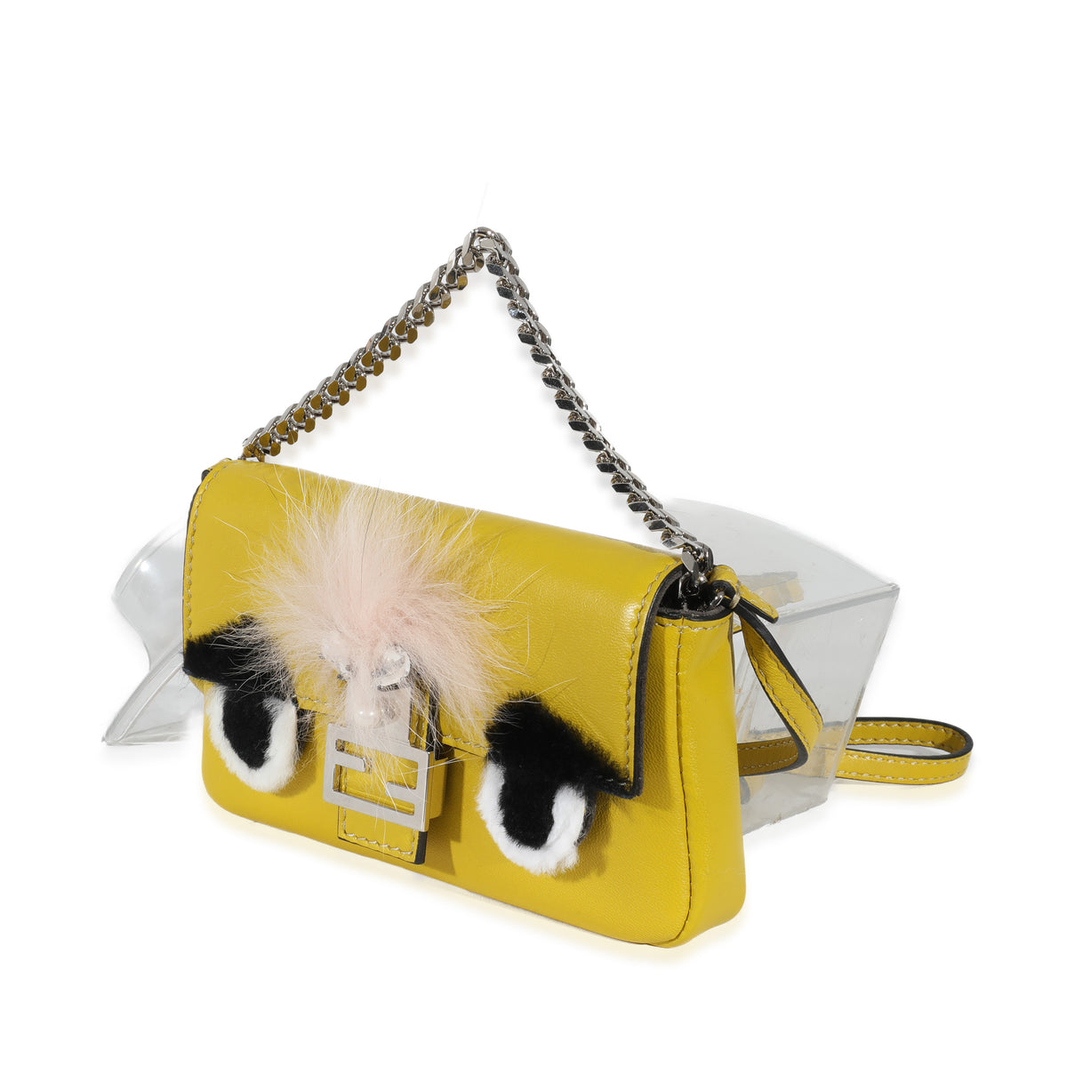 Fendi Yellow Nappa Micro Buggie Baguette