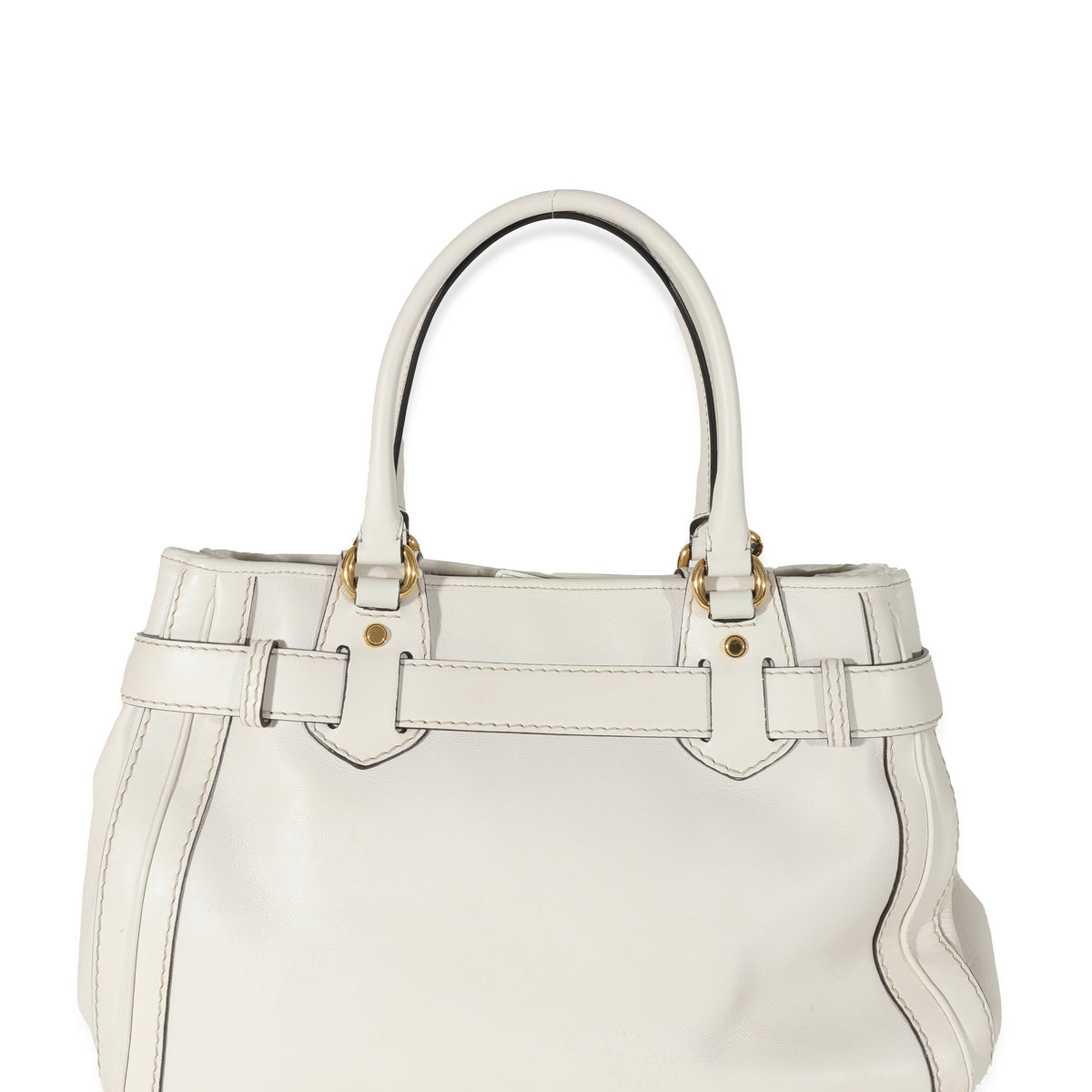 Gucci White Leather GG Running Tote