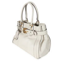 Gucci White Leather GG Running Tote