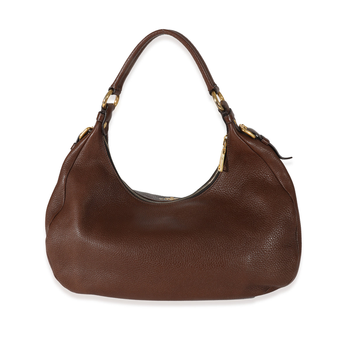 Prada Brown Vitello Daino Medium Hobo