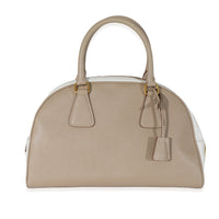 Prada Beige White Bicolor Saffiano Lux Bowler Bag, myGemma, CH