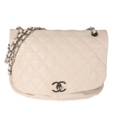 Chanel Cream Lambskin Trianon Messenger Bag