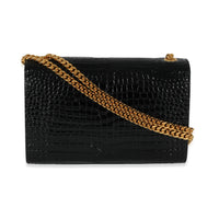 Saint Laurent Black Embossed Leather Small Kate Tassel Chain Bag