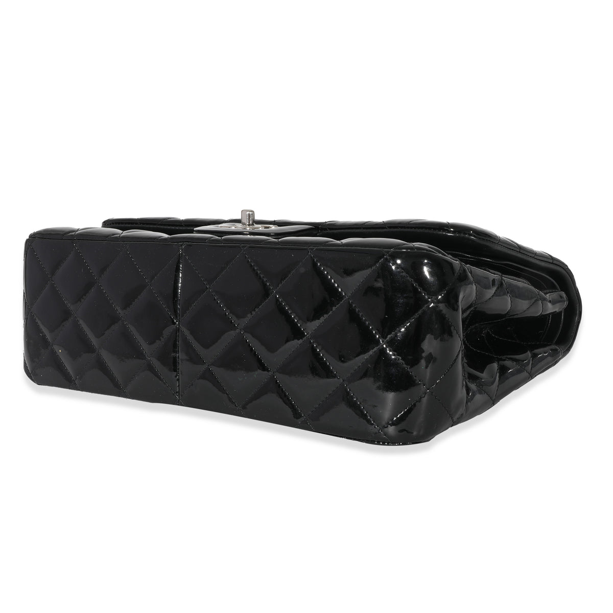 Chanel Black Patent Classic Jumbo Double Flap Bag