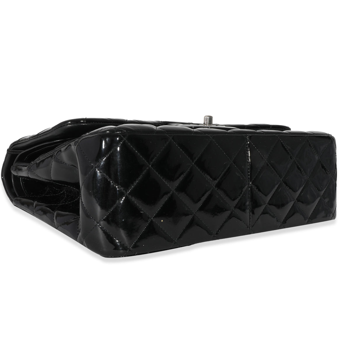 Chanel Black Patent Classic Jumbo Double Flap Bag