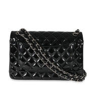 Chanel Black Patent Classic Jumbo Double Flap Bag