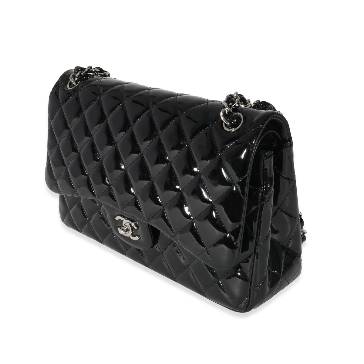Chanel Black Patent Classic Jumbo Double Flap Bag, myGemma, QA