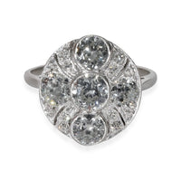 Vintage Diamond Cluster Ring in Platinum 1.40 CTW