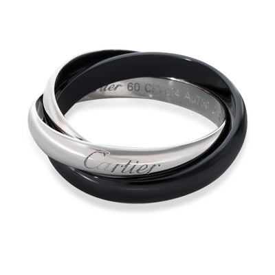 Cartier Trinity Ring With Black Ceramic in 18k White Gold