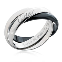 Cartier Trinity Ring With Black Ceramic in 18k White Gold