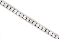 14K White Gold Diamond Tennis Necklace With Adjustable Chain 5.40 ctw