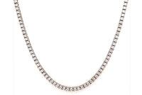 14K White Gold Diamond Tennis Necklace With Adjustable Chain 5.40 ctw