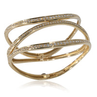 Antonini Open Diamond Wave Bangle in 18k Yellow Gold 2.50 CTW