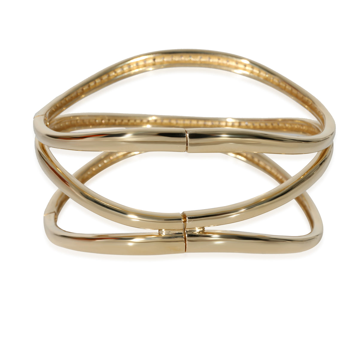 Antonini Open Diamond Wave Bangle in 18k Yellow Gold 2.50 CTW