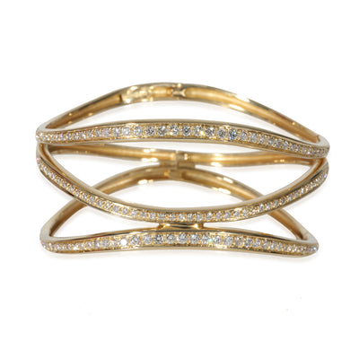 Antonini Open Diamond Wave Bangle in 18k Yellow Gold 2.50 CTW