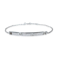 Tiffany & Co. Atlas Pirced Bar Bracelet in 18k White Gold 0.03 CTW