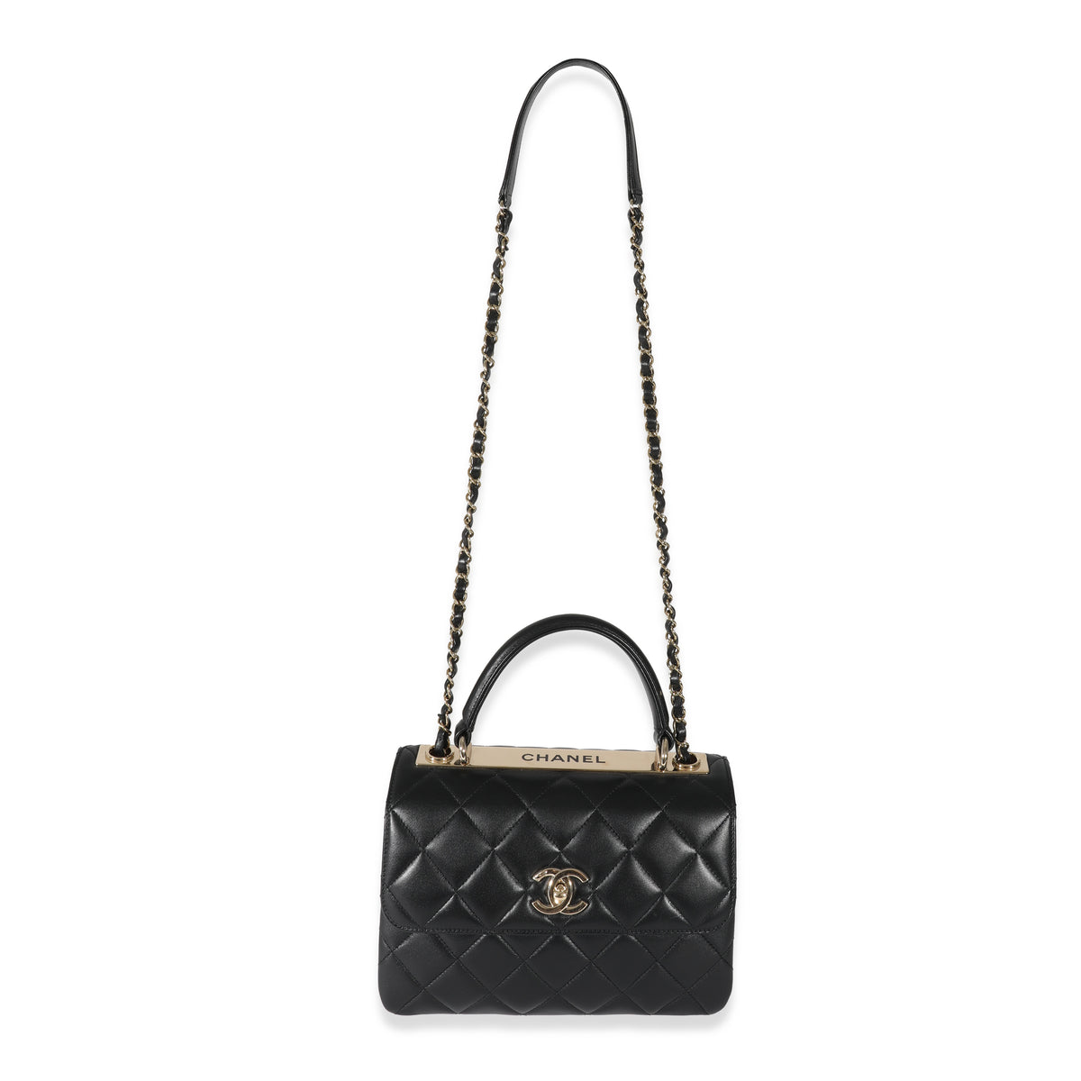 Chanel Black Lambskin Small Trendy Flap Bag
