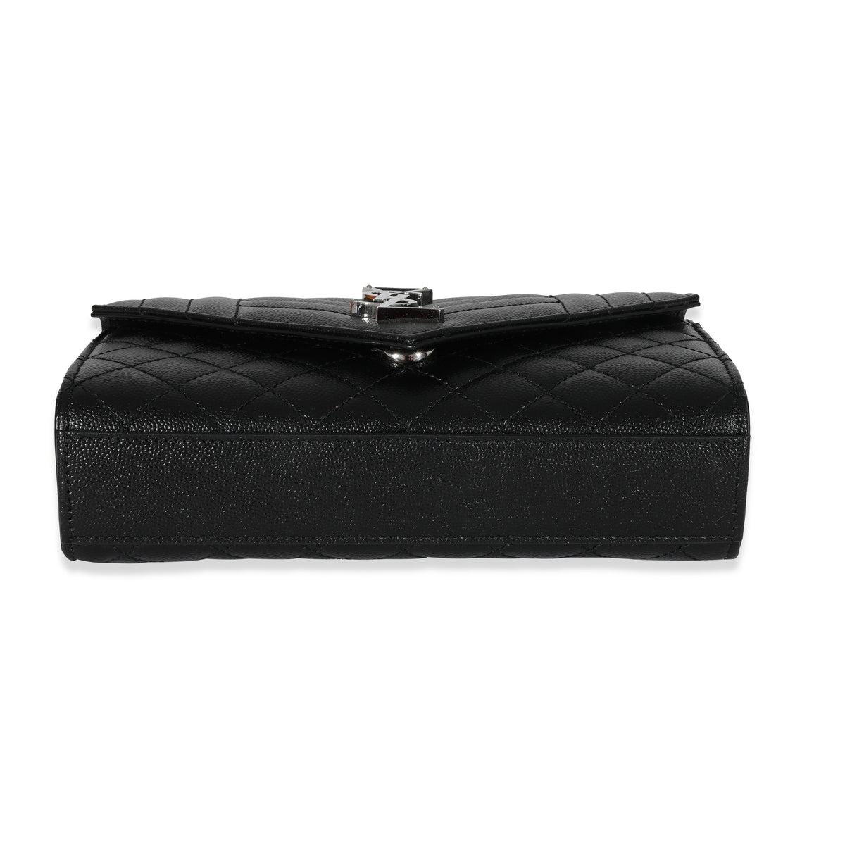 Saint Laurent Black Grain De Poudre In Mix Matelassé Small Envelope Bag