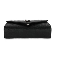 Saint Laurent Black Grain De Poudre In Mix Matelassé Small Envelope Bag