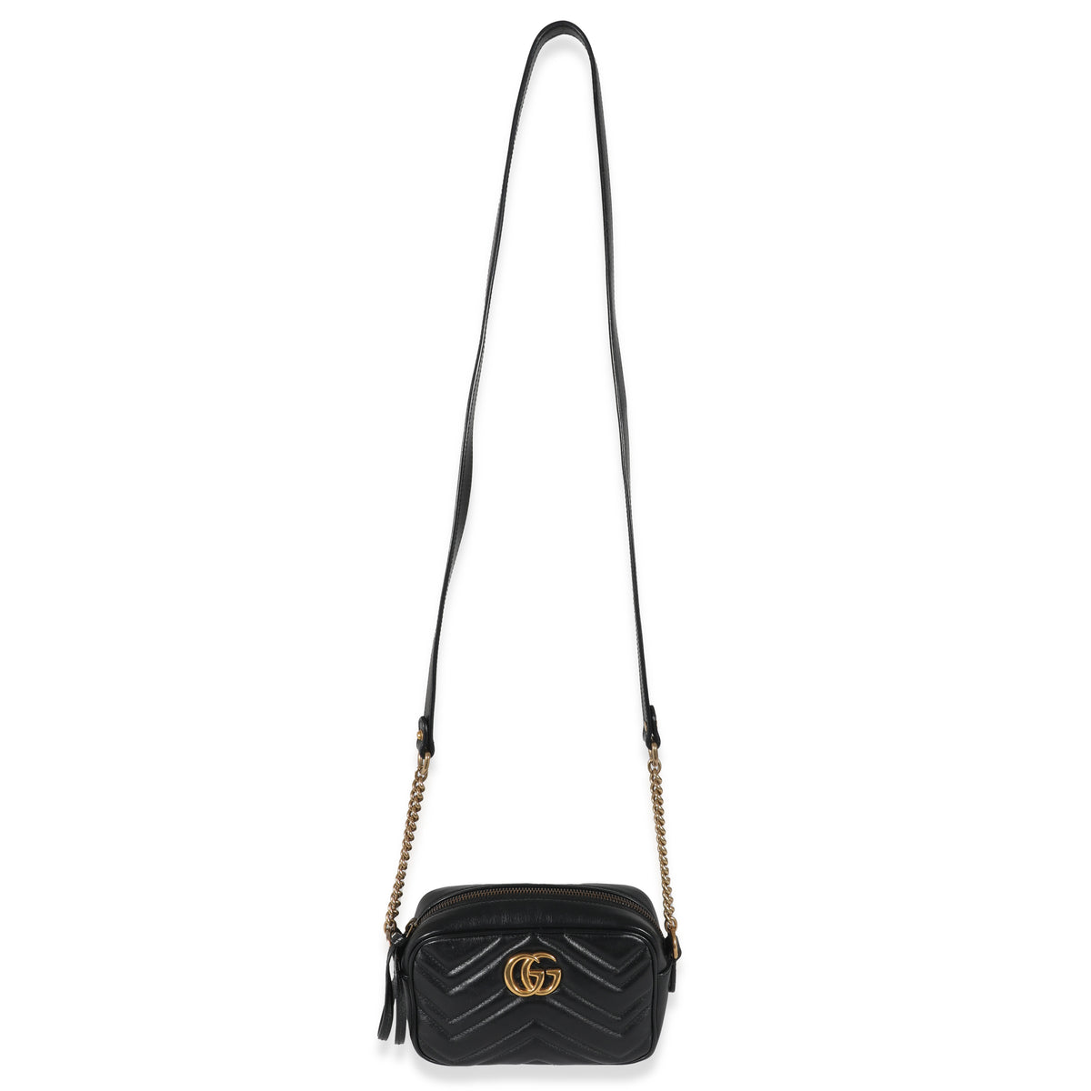 Gucci Black Matelassé GG Marmont Mini Bag