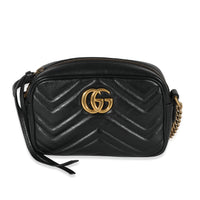 Gucci Black Matelassé GG Marmont Mini Bag