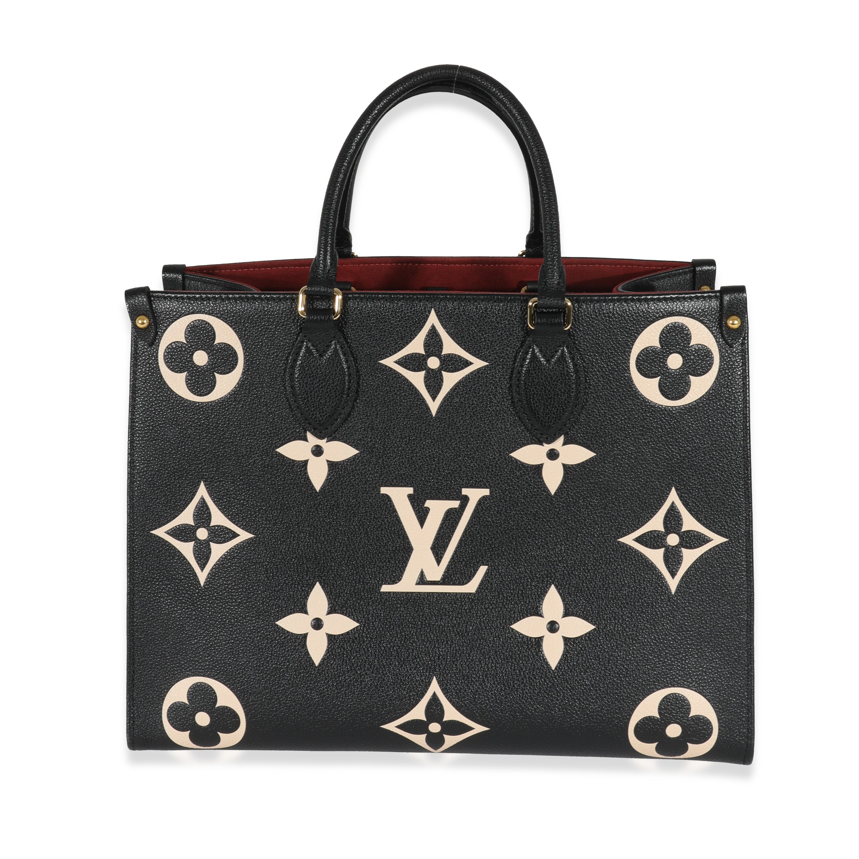 Louis Vuitton LV Women OnTheGO GM Tote Bag Black Monogram Embossed
