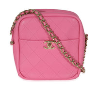 Chanel Pink Goatskin Casual Trip North South Camera Case