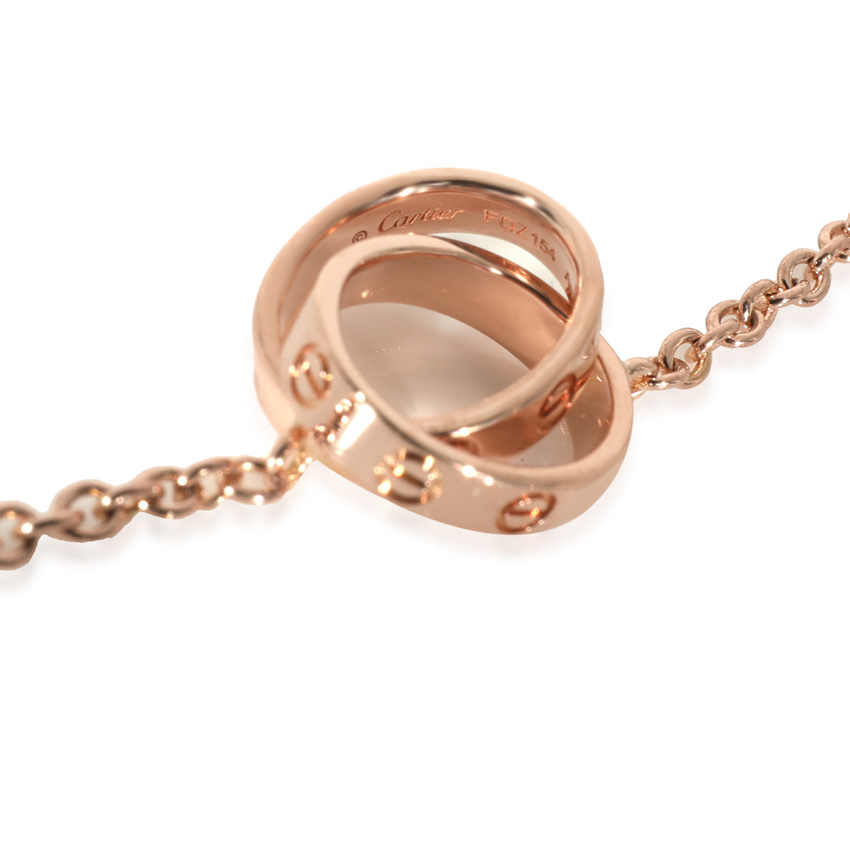 Cartier Pre-Owned Cartier 18K Rose Gold Love Interlocking Circles Necklace  105936 - Jomashop