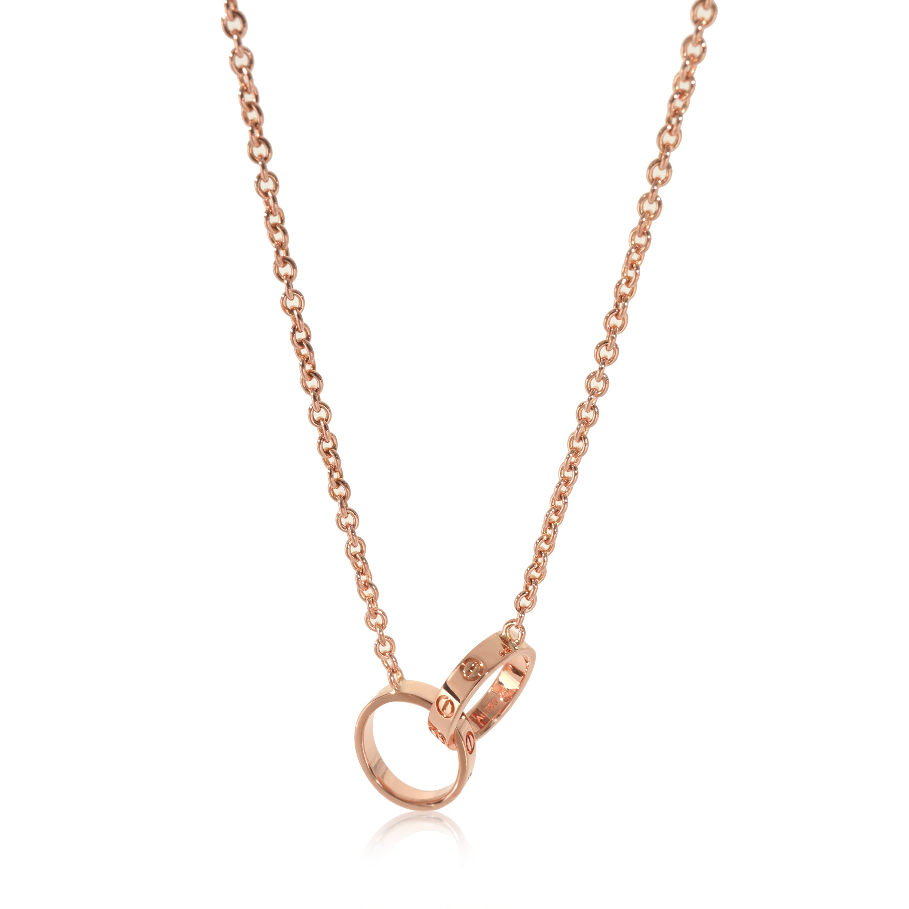 Cartier Pre-Owned Cartier 18K Rose Gold Love Interlocking Circles Necklace  105936 - Jomashop