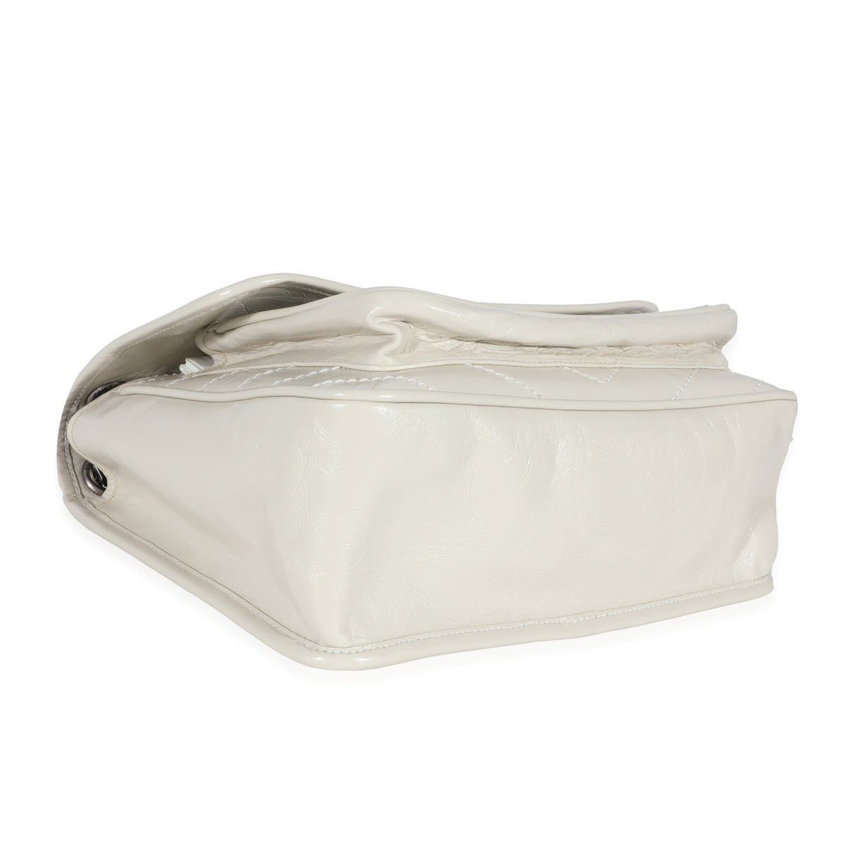 Saint Laurent White Crinkled Calfskin Medium Niki Bag