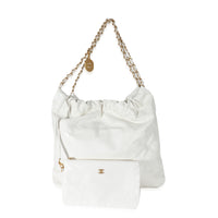 Chanel White Calfskin Chanel 22 Bag