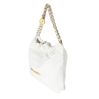 Chanel White Calfskin Chanel 22 Bag