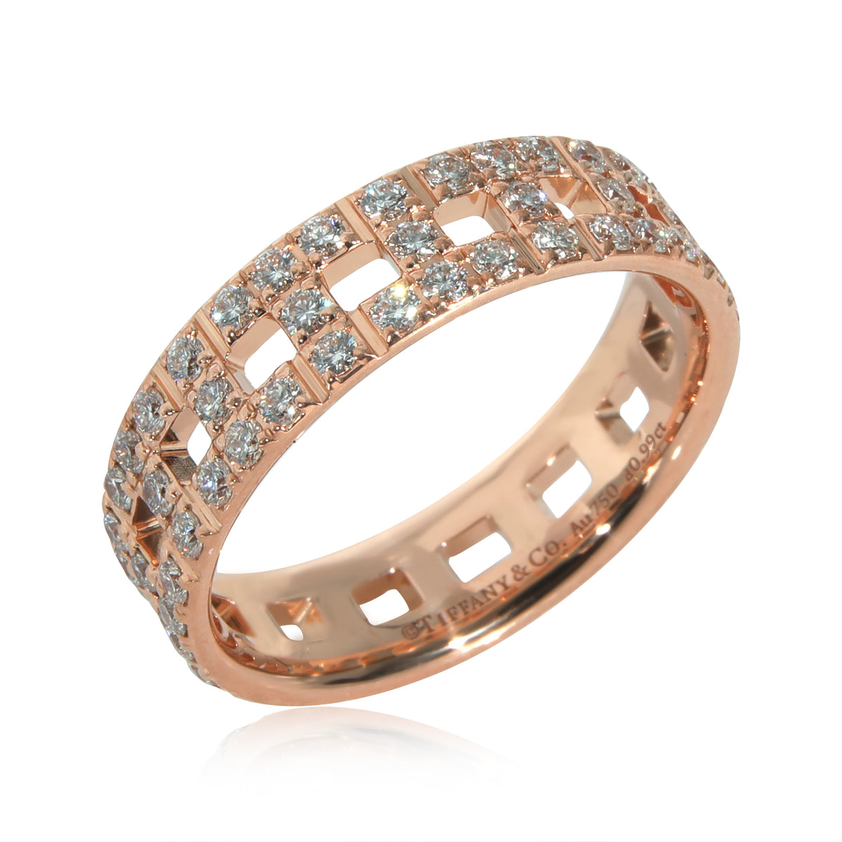 Tiffany & Co. Tiffany T Wide Diamond Ring in 18k Rose Gold 0.99 CTW