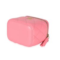 Chanel Pink Lambskin Coco Pearl Crush Mini Vanity Case