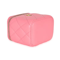 Chanel Pink Lambskin Coco Pearl Crush Mini Vanity Case