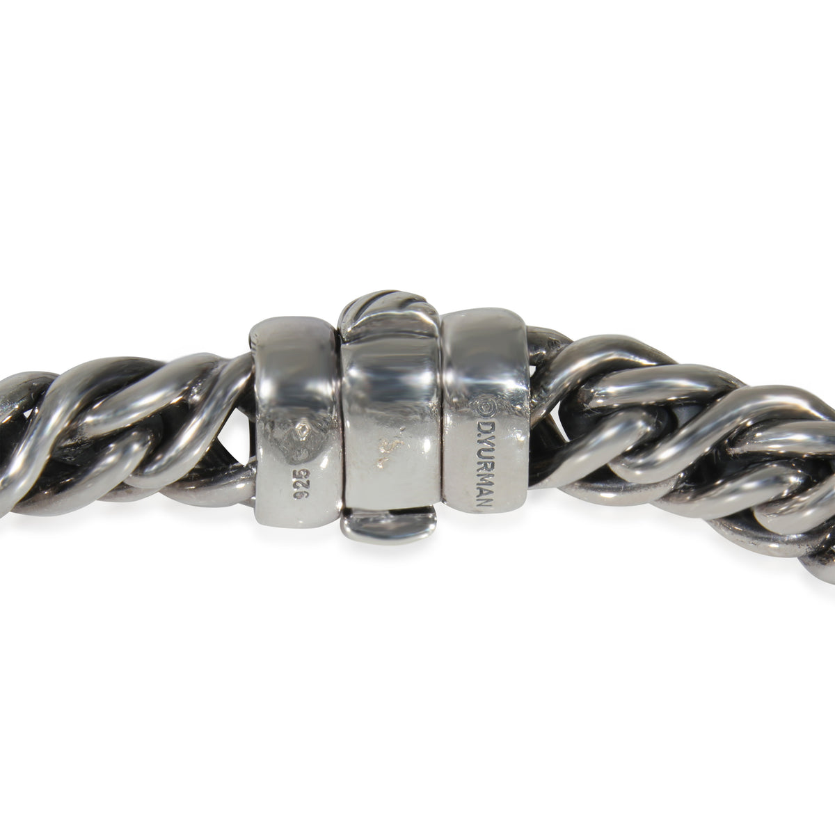 David Yurman Wheat Bracelet With Diamond X Stations in Sterling Silver 1.23 CTW